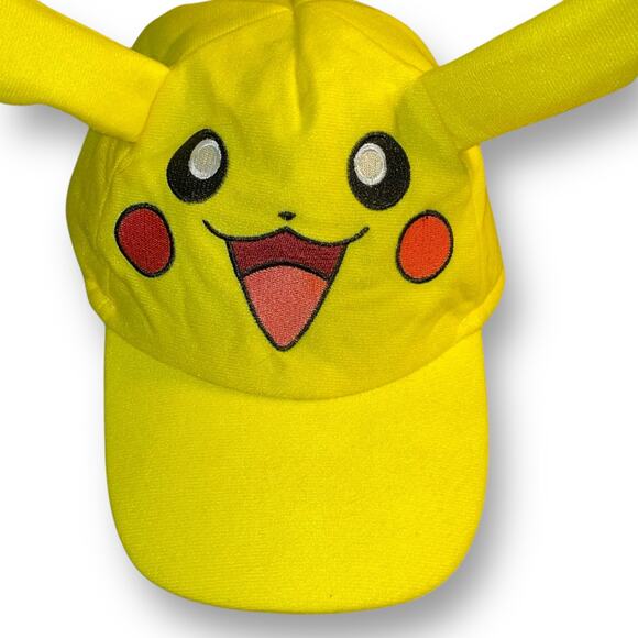 Pokemon Pikachu Youth Baseball Hat Cap Kid Hat 3D Face Ear Child Boy Girl Yellow - Picture 6 of 11